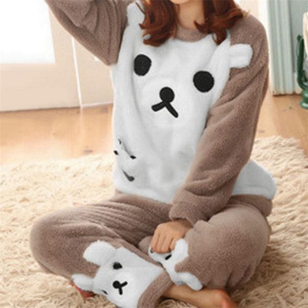 womens sleepwear winter warm pajamas for women fleece homewear flannel cute cartoon nightwear female sleepwear set velvet round neck pijama, Black;red
womens sleepwear winter warm pajamas for women fleece homewear flannel cute cartoon nightwear female sleepwear set velvet round neck pijama, Black;red