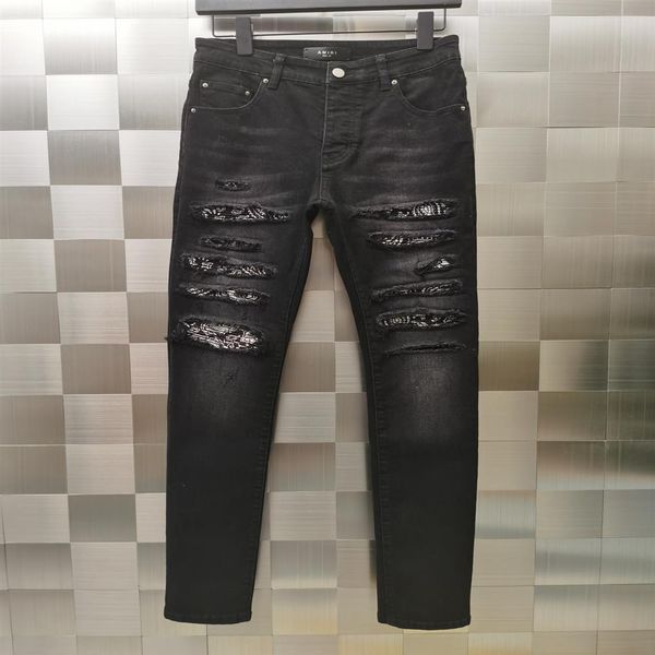 falection mens 21ss amimike jeans distressed bandanna patch ripped denim jeans294w, Blue
falection mens 21ss amimike jeans distressed bandanna patch ripped denim jeans294w, Blue