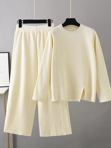women's two piece pants casual sweater 2 piece sets womens outfit autumn winter loose knitted sweaters wide leg pants suits female fash, White
women's two piece pants casual sweater 2 piece sets womens outfit autumn winter loose knitted sweaters wide leg pants suits female fash, White