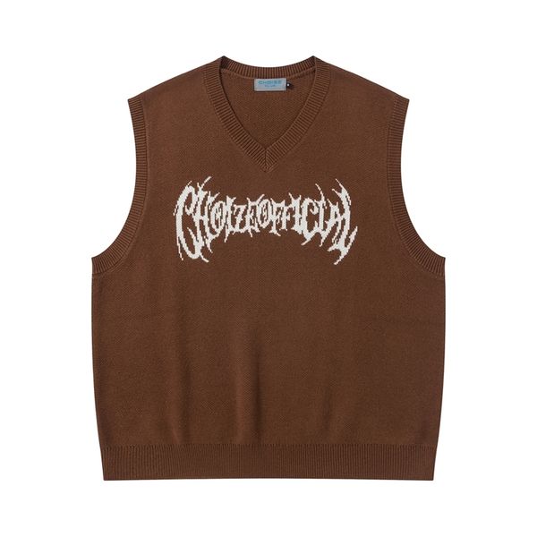 men's plus size sweaters high street letter v neck sleeveless sweaters for male female casual knitted tank autumn winter loose vest
men's plus size sweaters high street letter v neck sleeveless sweaters for male female casual knitted tank autumn winter loose vest