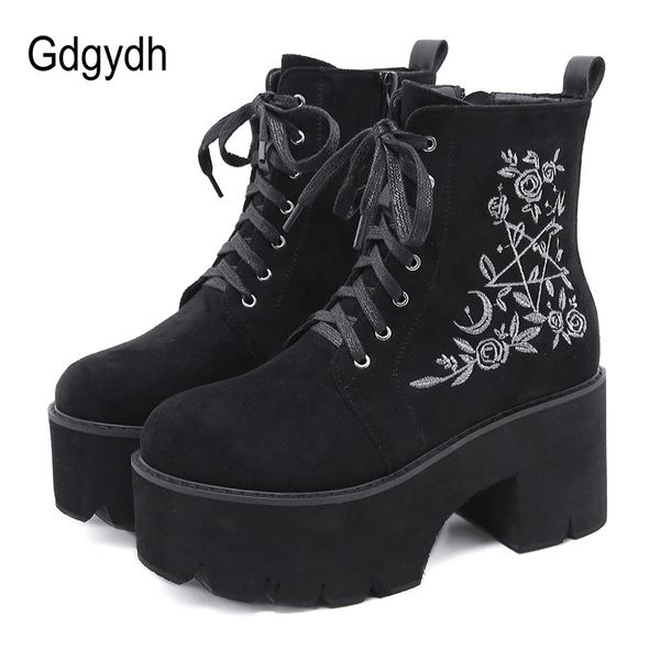 boots gdgydh fashion flower platform chunky punk suede leather womens gothic shoes nightclub lace up back zipper 220902, Black
boots gdgydh fashion flower platform chunky punk suede leather womens gothic shoes nightclub lace up back zipper 220902, Black