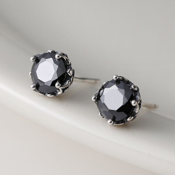 925 sterling silver stud earrings for women men black cz zircon earring fine jewelry s925, Golden;silver
925 sterling silver stud earrings for women men black cz zircon earring fine jewelry s925, Golden;silver
