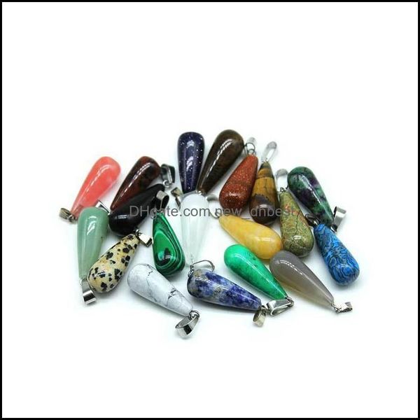 charms fashion mix color natural stone pendants water-drop charms necklaces for jewelry making 50pcs/lot drop delivery 2021 newdhdh54z, Bronze;silver
charms fashion mix color natural stone pendants water-drop charms necklaces for jewelry making 50pcs/lot drop delivery 2021 newdhdh54z, Bronze;silver
