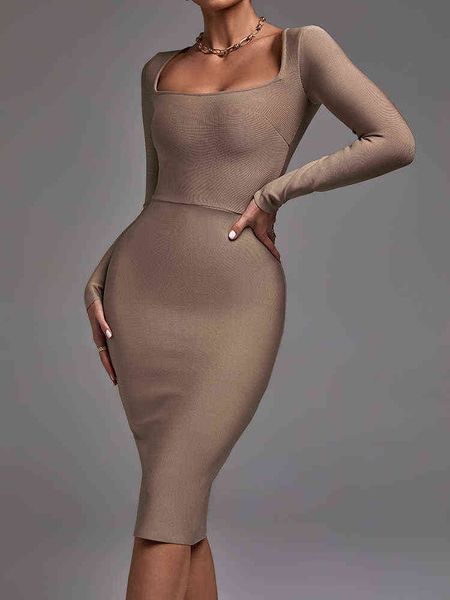 casual dresses khaki long sleeve bandage dress 2022 new women bandage dress bodycon elegant evening club party dress t220831, Black;gray
casual dresses khaki long sleeve bandage dress 2022 new women bandage dress bodycon elegant evening club party dress t220831, Black;gray