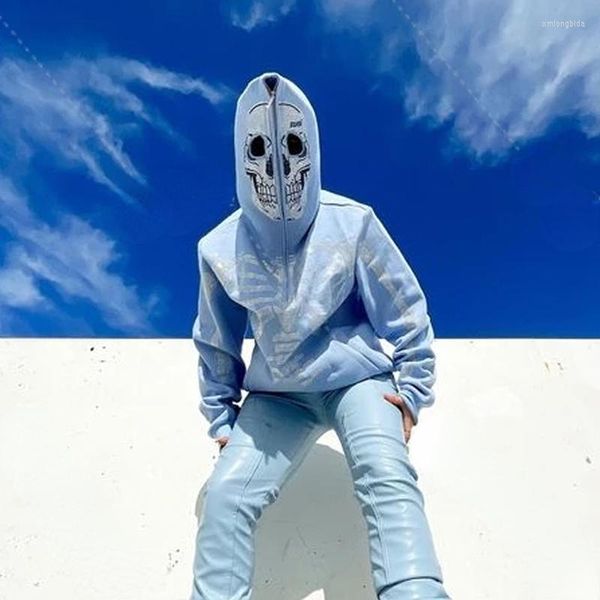 men's hoodies autumn man full zip hoodie y2k harajuku rhinestone skull rack print long sleeve leisure hip hop sweatshirt, Black
men's hoodies autumn man full zip hoodie y2k harajuku rhinestone skull rack print long sleeve leisure hip hop sweatshirt, Black