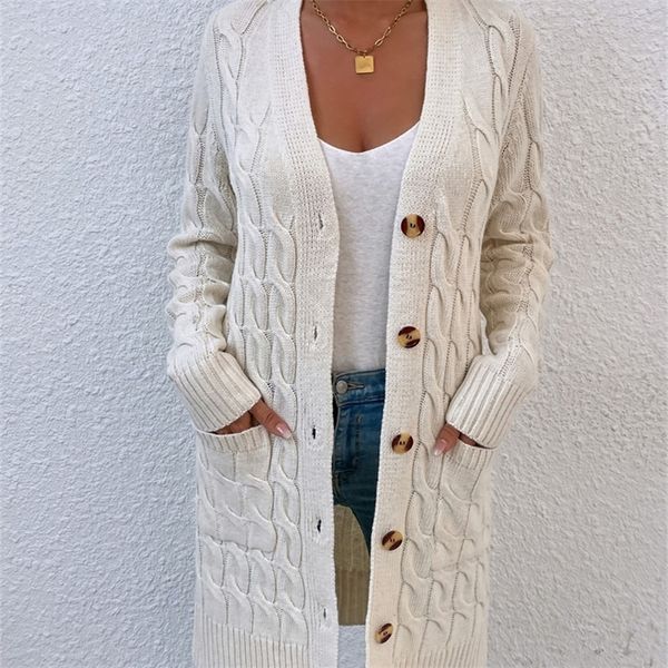 women's knits tees maycaur cardigan sweater autumn and winter long coat twisted rope solid color knitted sweaters women 220901, White
women's knits tees maycaur cardigan sweater autumn and winter long coat twisted rope solid color knitted sweaters women 220901, White