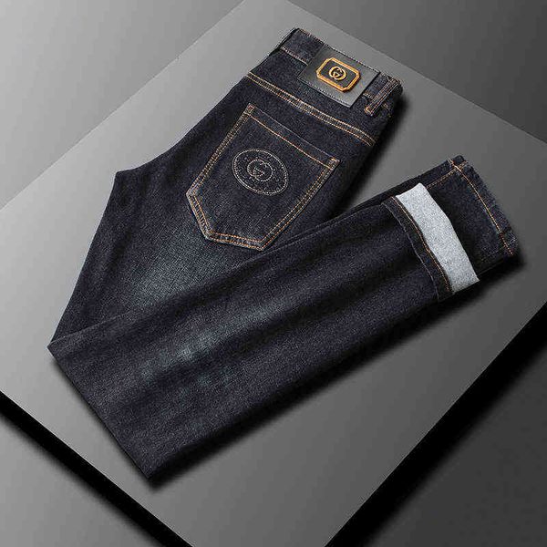 end high printed jeans men's letters dark autumn and winter thick fashion br casual versatile medium waist slim small straight, Blue
end high printed jeans men's letters dark autumn and winter thick fashion br casual versatile medium waist slim small straight, Blue