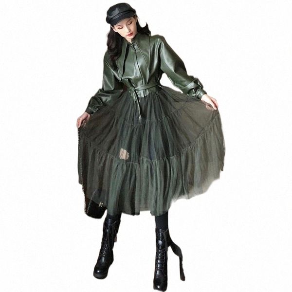 women's leather & faux leather women's leather & faux women stylish pu lace patchwork long coat fashion spring jacket for c7if#, Black
women's leather & faux leather women's leather & faux women stylish pu lace patchwork long coat fashion spring jacket for c7if#, Black