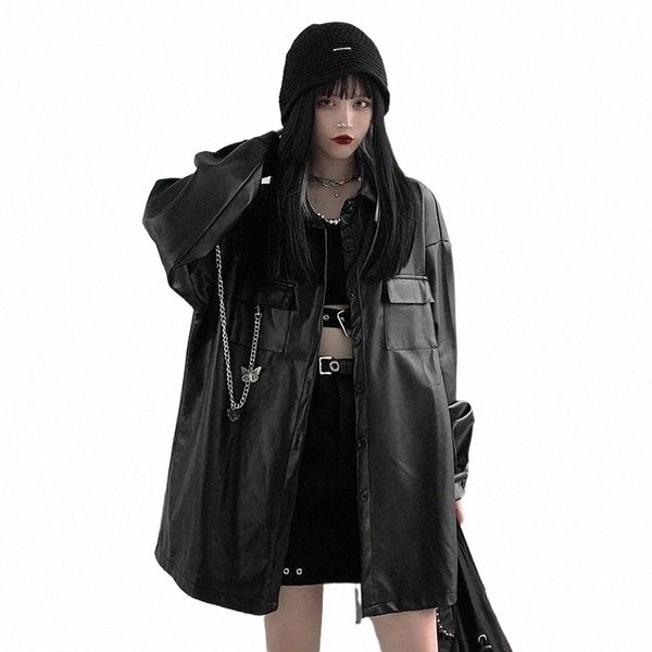women's leather & faux leather women's leather & faux black pu korean gothic women loose moto jacket outerwear high street coat ch
women's leather & faux leather women's leather & faux black pu korean gothic women loose moto jacket outerwear high street coat ch