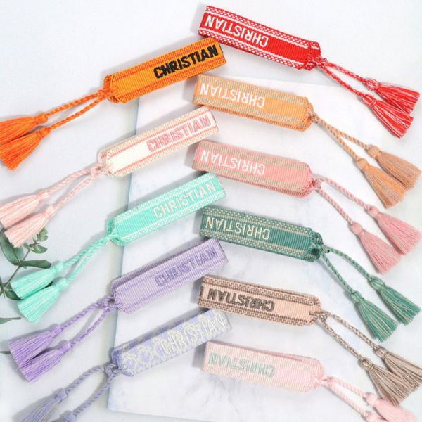 fashion luxury brand embroidery bracelets classic women men bangles friendship charm bangle woven adjustable tassel vintage couple braided j, Golden;silver
fashion luxury brand embroidery bracelets classic women men bangles friendship charm bangle woven adjustable tassel vintage couple braided j, Golden;silver
