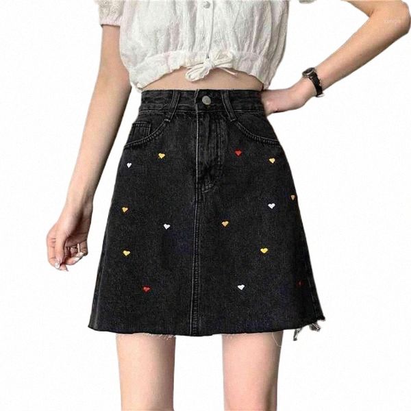 skirts retro washed denim skirt women's embroidered love high waist a-line college style short skirts o0za#, Black
skirts retro washed denim skirt women's embroidered love high waist a-line college style short skirts o0za#, Black