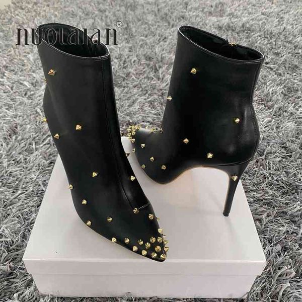 boots 2020 fashion women 10cm high heels rivets ankle plus size 42 thin winter stiletto pu leather black shoes 220901
boots 2020 fashion women 10cm high heels rivets ankle plus size 42 thin winter stiletto pu leather black shoes 220901