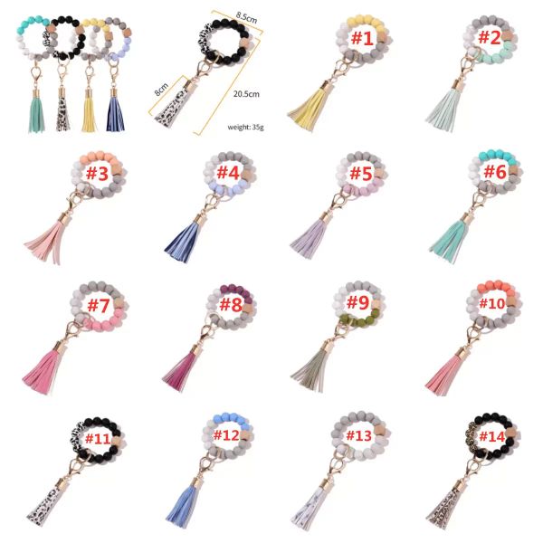 tassels wood bead keychain silicone beads bracelet party favor leather key ring food grade silicon wrist keychains pendant
tassels wood bead keychain silicone beads bracelet party favor leather key ring food grade silicon wrist keychains pendant