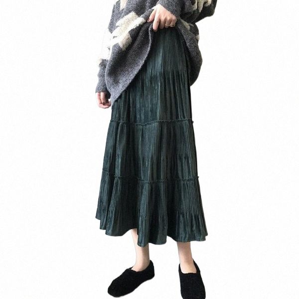 skirts winter women elegant velvet pleated skirt elastic high waist long female autumn ladies midi skirta skirts v6d7#, Black
skirts winter women elegant velvet pleated skirt elastic high waist long female autumn ladies midi skirta skirts v6d7#, Black