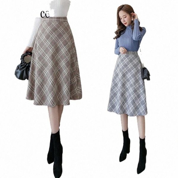 skirts autumn winter elegant women vintage plaid woolen midi skirts high waist retro female a-line office lady skirt z2q2#, Black
skirts autumn winter elegant women vintage plaid woolen midi skirts high waist retro female a-line office lady skirt z2q2#, Black