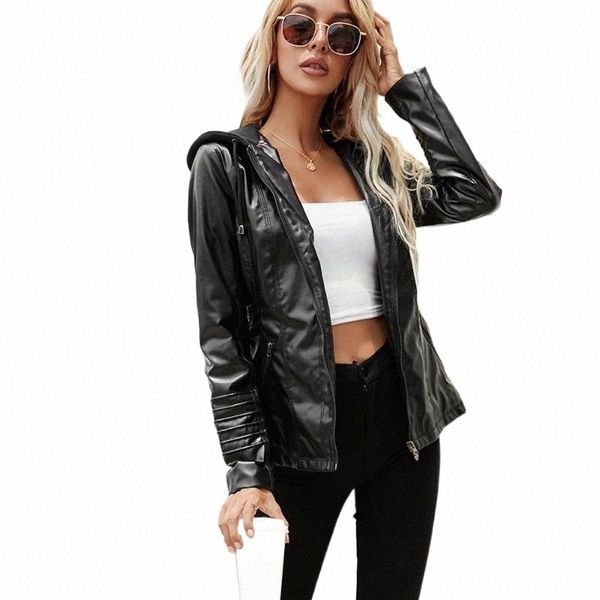 women's leather & faux leather women's leather & faux 2022 autumn black pu jacket for woman fashion slim zipper hooded short femal
women's leather & faux leather women's leather & faux 2022 autumn black pu jacket for woman fashion slim zipper hooded short femal
