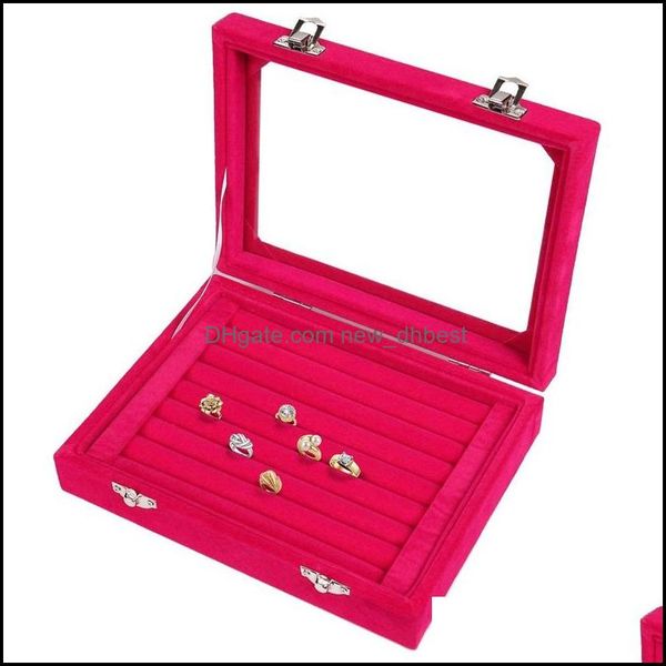 jewelry boxes 7 color veet glass ring earring jewelry display organizer box tray holder storage drop delivery 2021 packaging newdhdhlom, Black;white
jewelry boxes 7 color veet glass ring earring jewelry display organizer box tray holder storage drop delivery 2021 packaging newdhdhlom, Black;white