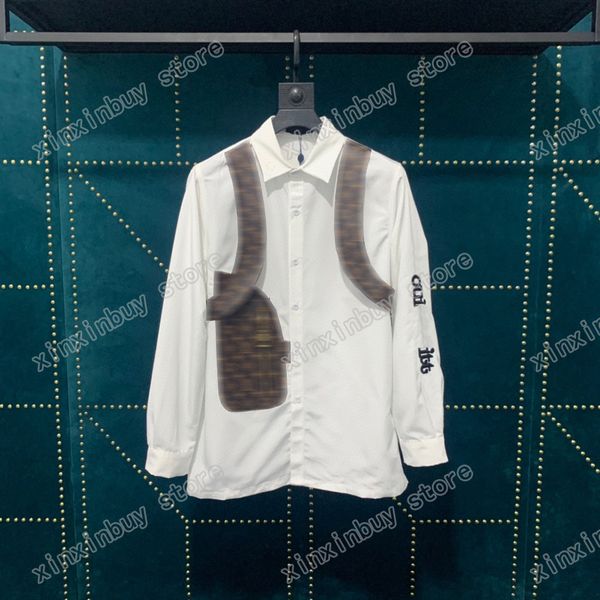 xinxinbuy men designer tees leather panelled letter embroidery long sleeve lapel neck women black white s-2xl, Black;brown
xinxinbuy men designer tees leather panelled letter embroidery long sleeve lapel neck women black white s-2xl, Black;brown