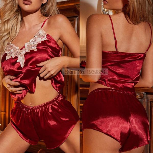 pajamas pour femme sleepwear with shorts rayon lace patchwork v-neck camisole, Black;red
pajamas pour femme sleepwear with shorts rayon lace patchwork v-neck camisole, Black;red
