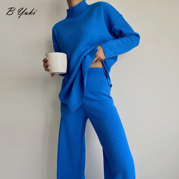 women's two piece pants blessyuki rib knitted pullovers sweaters suit women loose split sweater and high waist pants 2 piece set female, White
women's two piece pants blessyuki rib knitted pullovers sweaters suit women loose split sweater and high waist pants 2 piece set female, White