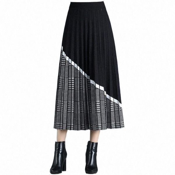 skirts thicken patchwork plaid warm knitted skirt women 2022 autumn winter elastic waist elegant knitting sweater long skirts femme b8ap#, Black
skirts thicken patchwork plaid warm knitted skirt women 2022 autumn winter elastic waist elegant knitting sweater long skirts femme b8ap#, Black