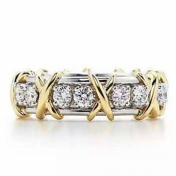 lady's 925 sterling silver tanzanite couple rings yellow gold cross eternal band wedding ring for women brand jewelry size 5-12223m, Slivery;golden
lady's 925 sterling silver tanzanite couple rings yellow gold cross eternal band wedding ring for women brand jewelry size 5-12223m, Slivery;golden