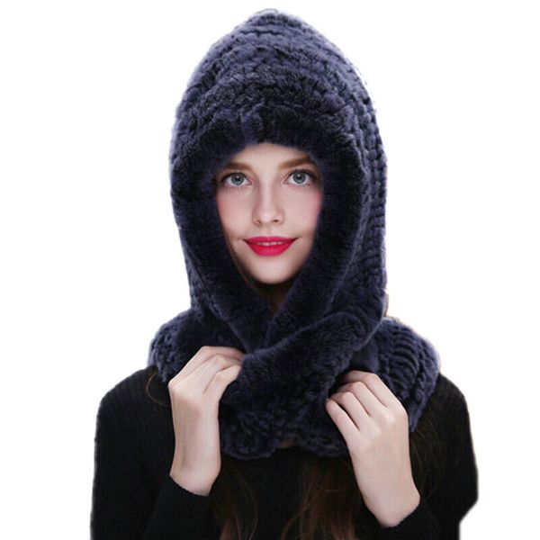 real rex rabbit fur hat scarf one-pieces women earmuffs snow cap hand-woven soft, Blue;gray
real rex rabbit fur hat scarf one-pieces women earmuffs snow cap hand-woven soft, Blue;gray