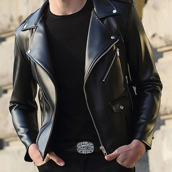 men's leather faux mauroicardi spring autumn short fitted cool black biker jacket men zipper long sleeve plus size clothing 4xl 5xl 220
men's leather faux mauroicardi spring autumn short fitted cool black biker jacket men zipper long sleeve plus size clothing 4xl 5xl 220