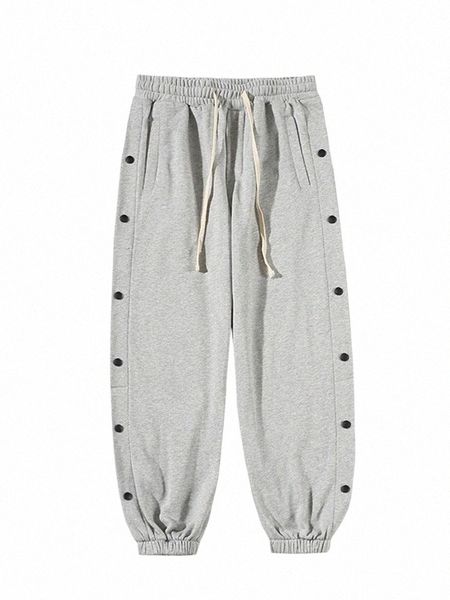 men's pants men's pants japanese style breasted sports jogger large size loose all-match daddy long korean trendy autumn b3qh#, Black