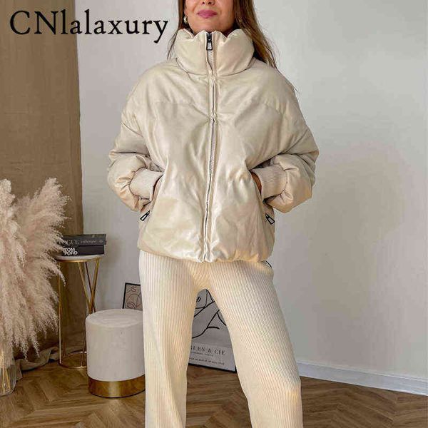 women's down parkas cnlalaxury 2022winter thick warm parkas women fashion pu leather coat women elegant zipper cotton jackets female la, Black
women's down parkas cnlalaxury 2022winter thick warm parkas women fashion pu leather coat women elegant zipper cotton jackets female la, Black