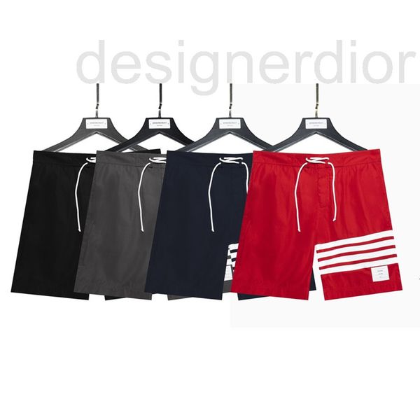 men's pants designer high version 2022 summer new tb four bar casual pants men's and women's quick drying nylon beach shorts, Black