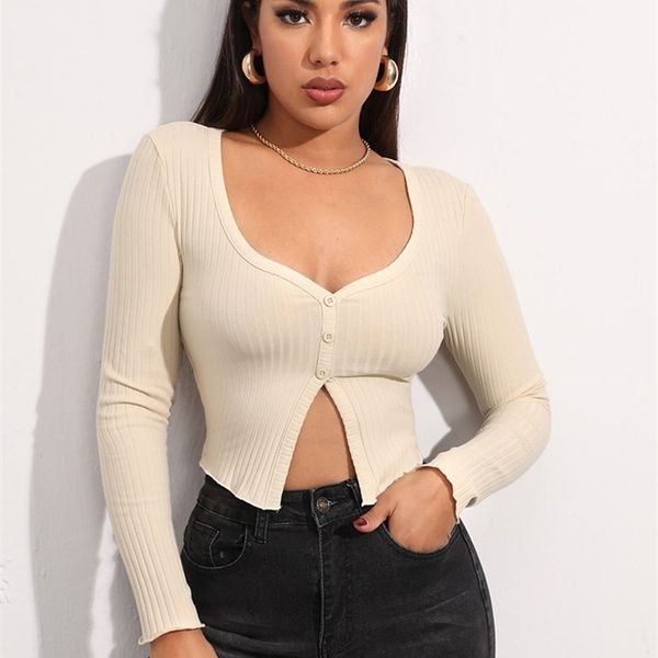 womens t shirt women casual long sleeve tshirt with button fashion solid ribbed knitted elastic cardigan stretch slim skinny tees 220902, White
womens t shirt women casual long sleeve tshirt with button fashion solid ribbed knitted elastic cardigan stretch slim skinny tees 220902, White