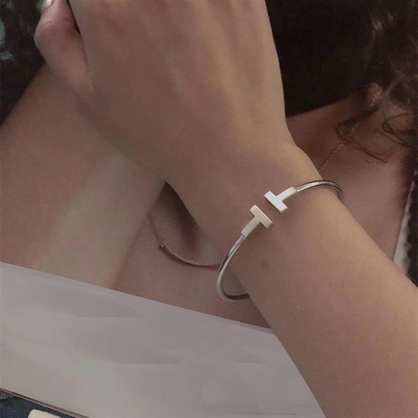 bangle bracelet luxury designerwomen's doubles t opening fashion aperture smooth face temperament versatile accessories star 233l, Black
bangle bracelet luxury designerwomen's doubles t opening fashion aperture smooth face temperament versatile accessories star 233l, Black