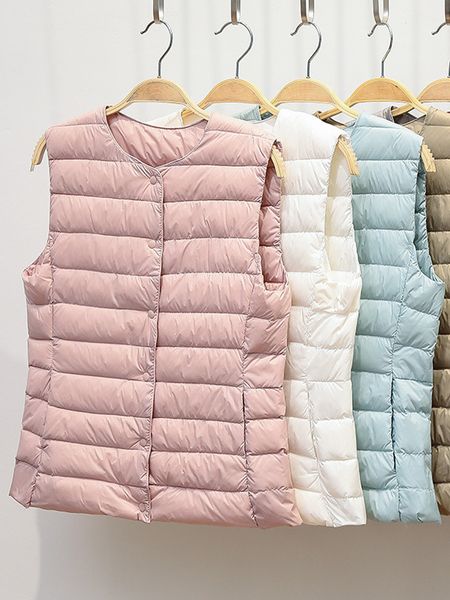 women's down parkas ultralight down vest women single-breasted sleeveless female duck down waistcoat puffer feather padded warm jacket, Black
women's down parkas ultralight down vest women single-breasted sleeveless female duck down waistcoat puffer feather padded warm jacket, Black