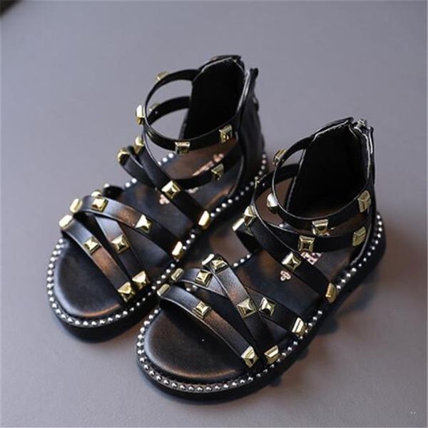 girls sandals 2022 summer children gladiator roman sandals rivets classic kids beach shoes zipper soft leather comfortable 21-30204n, Black;red
girls sandals 2022 summer children gladiator roman sandals rivets classic kids beach shoes zipper soft leather comfortable 21-30204n, Black;red