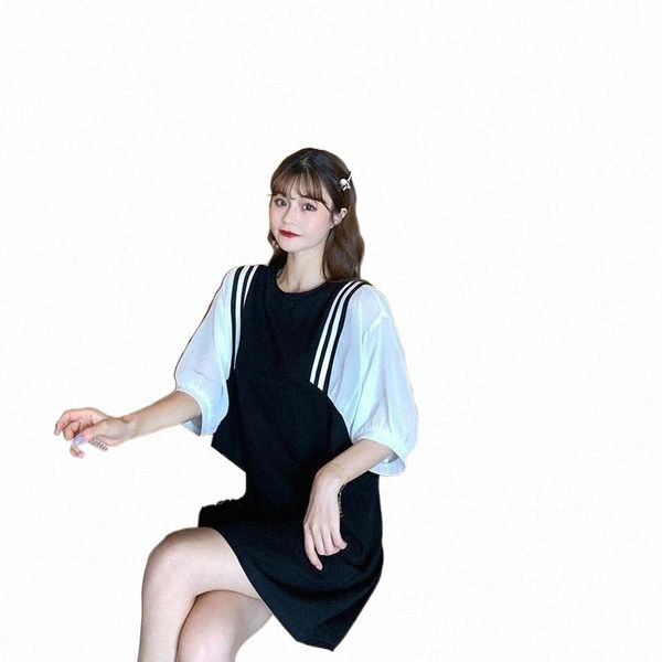 casual dresses casual dresses 2021 summer black and white stitching puff sleeve loose short skirt women dress korean style straight k6at#, Black;gray
casual dresses casual dresses 2021 summer black and white stitching puff sleeve loose short skirt women dress korean style straight k6at#, Black;gray