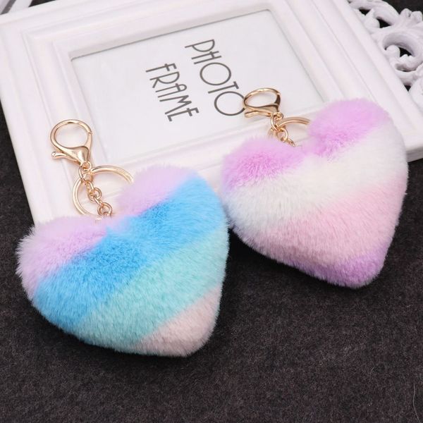 colorful stripe imitation rex rabbit hair love key chain fashion heart-shaped plush bag pendant creative car keychains, Silver
colorful stripe imitation rex rabbit hair love key chain fashion heart-shaped plush bag pendant creative car keychains, Silver