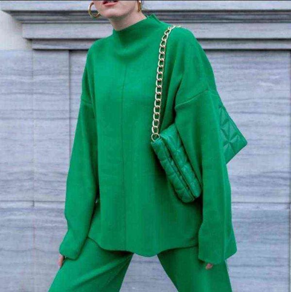 women's tracksuits women knitted two piece set green 2022 fashion winter loose trousers suit casual long sleeve with wide leg pants out, Gray
women's tracksuits women knitted two piece set green 2022 fashion winter loose trousers suit casual long sleeve with wide leg pants out, Gray