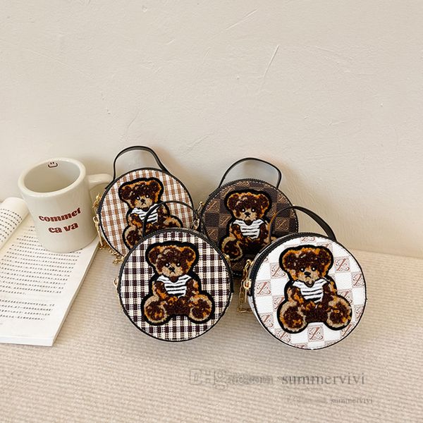 children cute bear handbags girls plaid metals chain single shoulder bag kids messenger circular bags purse q8261, Black
children cute bear handbags girls plaid metals chain single shoulder bag kids messenger circular bags purse q8261, Black