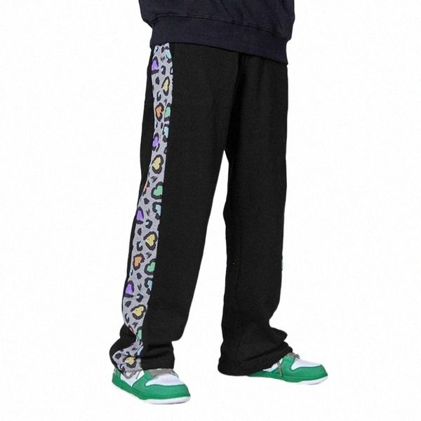 men's pants mens patchwork casual pants fashion leopard printed drawstring trousers male baggy sweatpant loose straight bottoms 5xl men, Black
men's pants mens patchwork casual pants fashion leopard printed drawstring trousers male baggy sweatpant loose straight bottoms 5xl men, Black