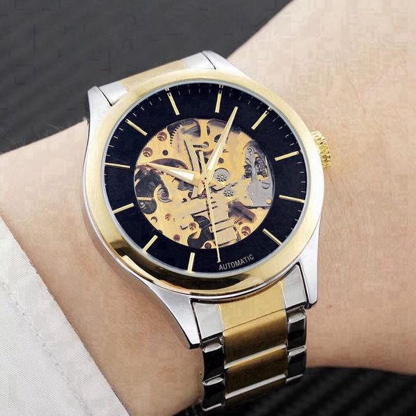 men's fashion watch brand table automatic mechanical movement round dial stainless steel watch strap, Slivery;brown
men's fashion watch brand table automatic mechanical movement round dial stainless steel watch strap, Slivery;brown