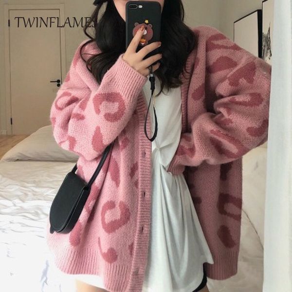 women s knits tees autumn winter leopard cardigan harajuku warm sweater fashion knitted casual v neck pullover lazy wind pink 220902, White
women s knits tees autumn winter leopard cardigan harajuku warm sweater fashion knitted casual v neck pullover lazy wind pink 220902, White