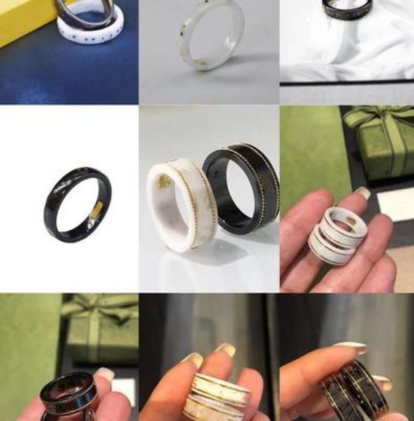 new ceramic ring in black and white male and female couples designer love rings for women mens luxury engagement nail wedding, Silver