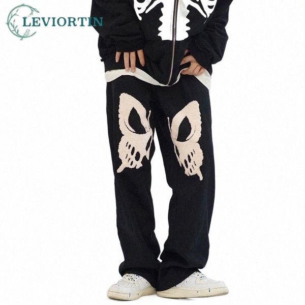 men's pants men's pants leviortin butterfly embroidery casual trousers men high street trendy baggy straight vintage hip hop cargo, Black
men's pants men's pants leviortin butterfly embroidery casual trousers men high street trendy baggy straight vintage hip hop cargo, Black