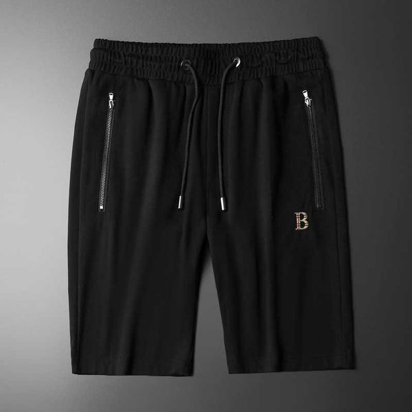 b short pants 2022 new summer men's embroidered five leggings slim fit midpants versatile casual beach pant, White;black
b short pants 2022 new summer men's embroidered five leggings slim fit midpants versatile casual beach pant, White;black