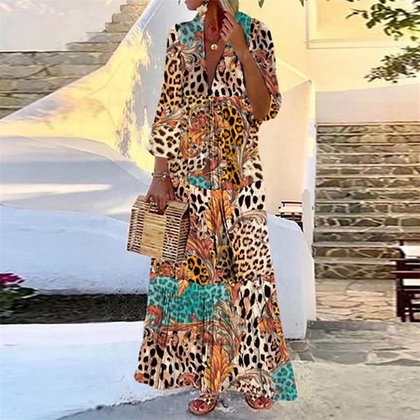 work dresses summer boho long dress women elegant v neck short sleeve print party sundress female vintage maxi casual robe 220902, White;black
work dresses summer boho long dress women elegant v neck short sleeve print party sundress female vintage maxi casual robe 220902, White;black