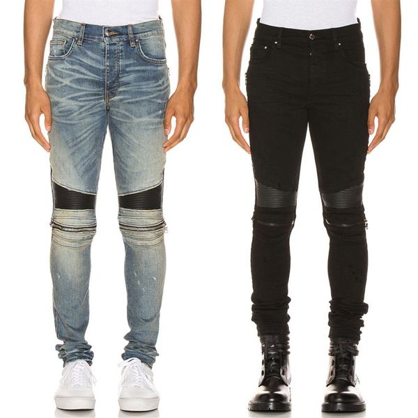 damage fade motocycle jeans for mens popular design leather panelled knee distressed stretch denim cotton pants265t, Blue
damage fade motocycle jeans for mens popular design leather panelled knee distressed stretch denim cotton pants265t, Blue