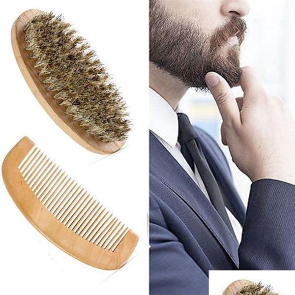 hair brushes new boar bristle beard brush and handmade comb kit for men mustache260z drop delivery 2021 hair products care styling dh9x5, Silver
hair brushes new boar bristle beard brush and handmade comb kit for men mustache260z drop delivery 2021 hair products care styling dh9x5, Silver