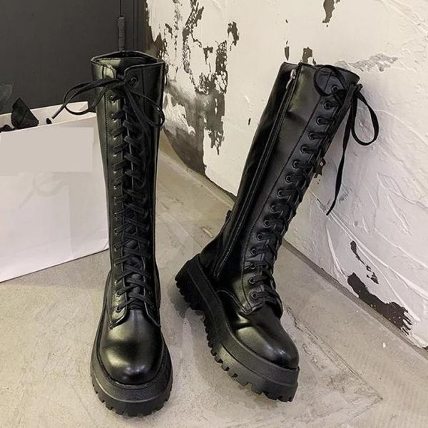 boots chunky platform pu leather knee high women punk increasing long female lace up booties mujer zip chelsea shoes 220902, Black
boots chunky platform pu leather knee high women punk increasing long female lace up booties mujer zip chelsea shoes 220902, Black