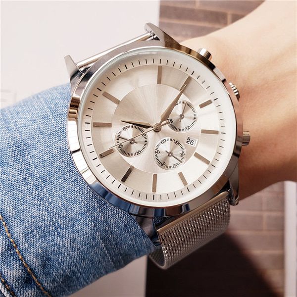 2022 men's fashion watch brand table 44mm round dial mesh stainless steel strap display calendar, Slivery;brown
2022 men's fashion watch brand table 44mm round dial mesh stainless steel strap display calendar, Slivery;brown